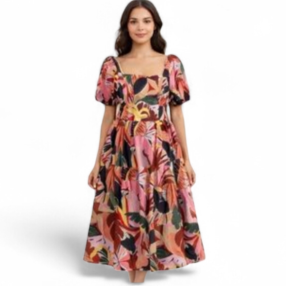 Crystal Sky Dresses & Skirts - Crystal Sky Size 3X Tropical Print Long Maxi Dress Multi-Color